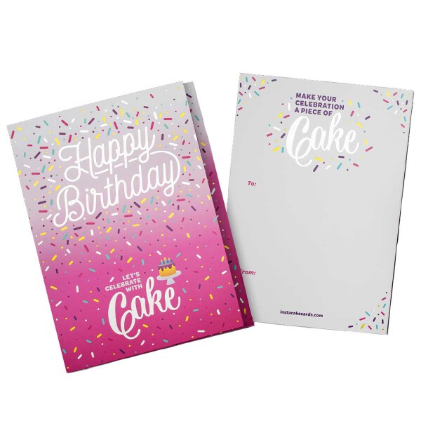 Double Chocolate Pink Happy Birthday Cake Card Double Chocolate Pink Happy Birthday Cake Card